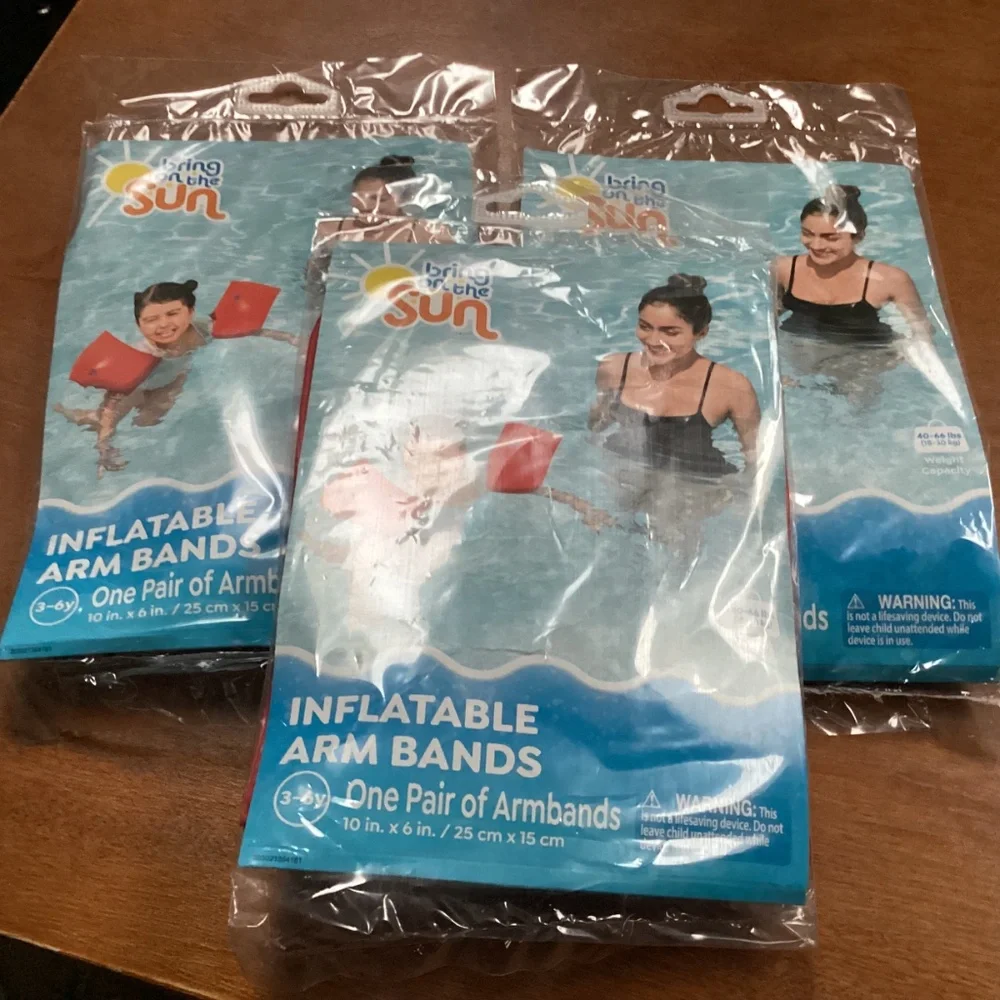 Bring on the Sun Red Inflatable Armbands Bundle New  10”x6” 3-6y
